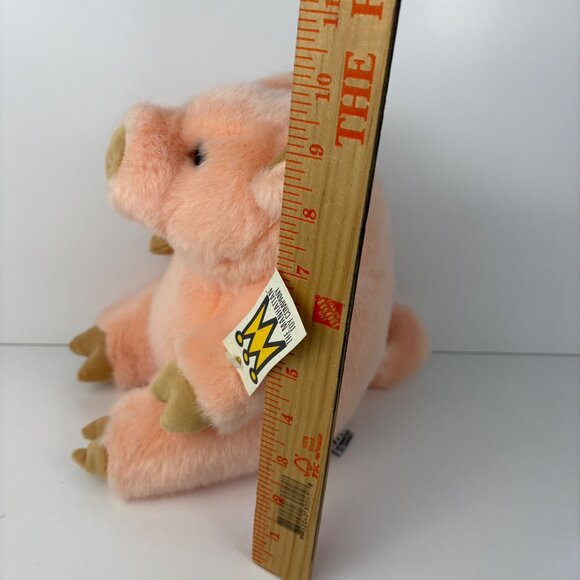VTG 1994 Manhattan Toy Company 9” Plush Pig Stuffed Animal Toy Pink & Beige - Picture 6 of 8